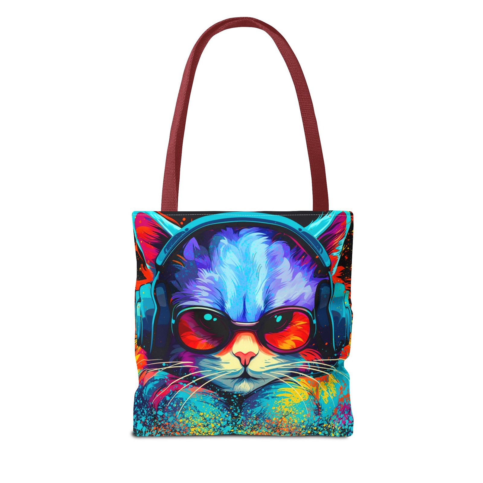 Tote Bag - Vibrant Cat Tote Bag - Colorful, Trendy, Cat Lover Gift, Summer Beach Bag, Fun Shopping Tote - Image 14
