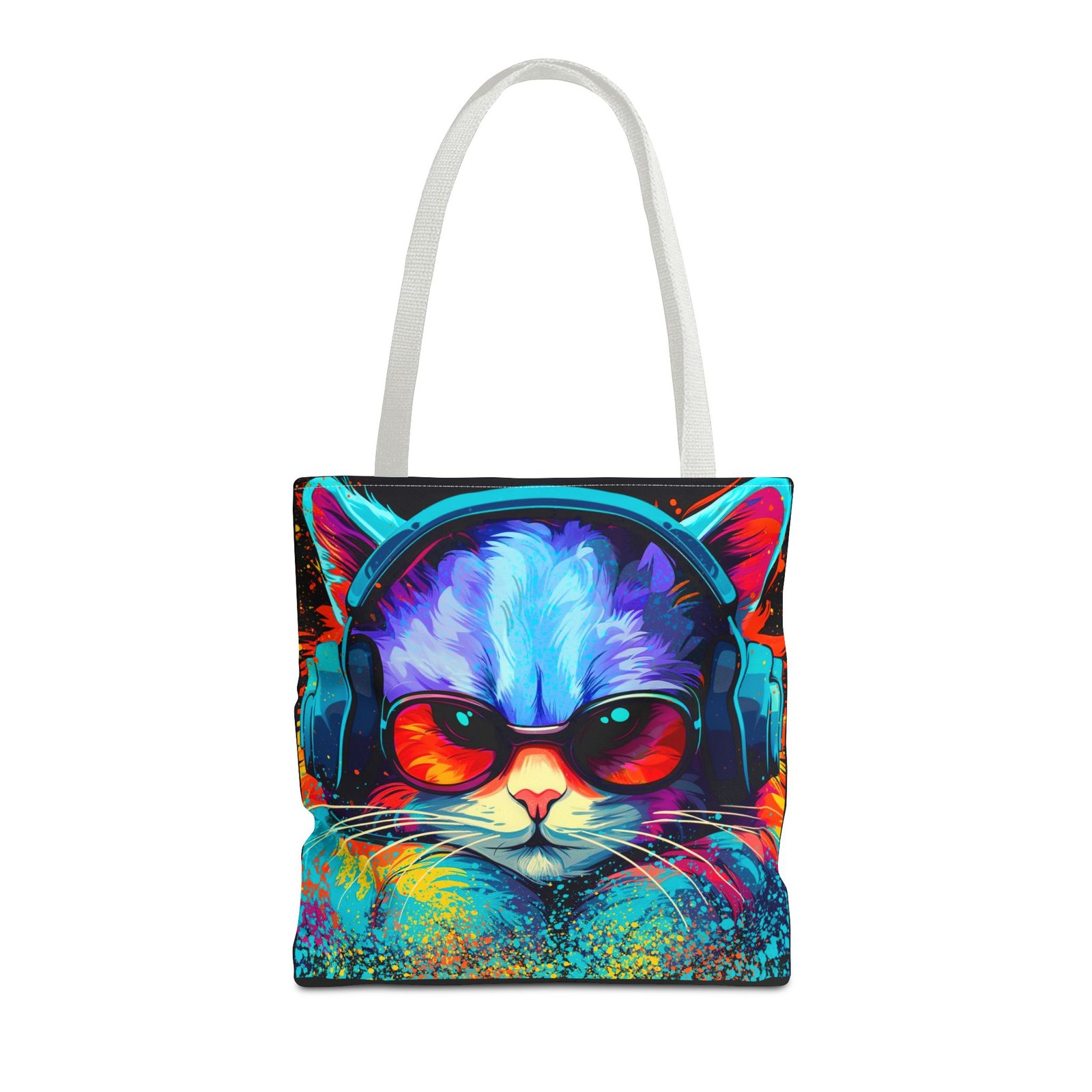 Tote Bag - Vibrant Cat Tote Bag - Colorful, Trendy, Cat Lover Gift, Summer Beach Bag, Fun Shopping Tote - Image 29