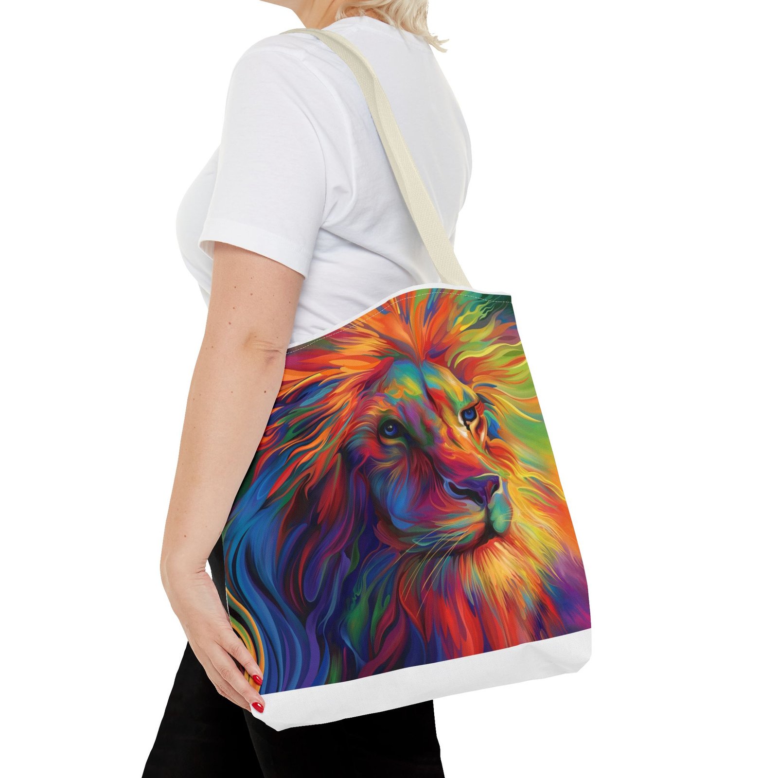 Tote Bag - Vibrant Lion Tote Bag, Colorful Reusable Bag, Beach Tote, Gift for Animal Lovers, Eco-Friendly Shopping Bag, Festival Bag - Image 44