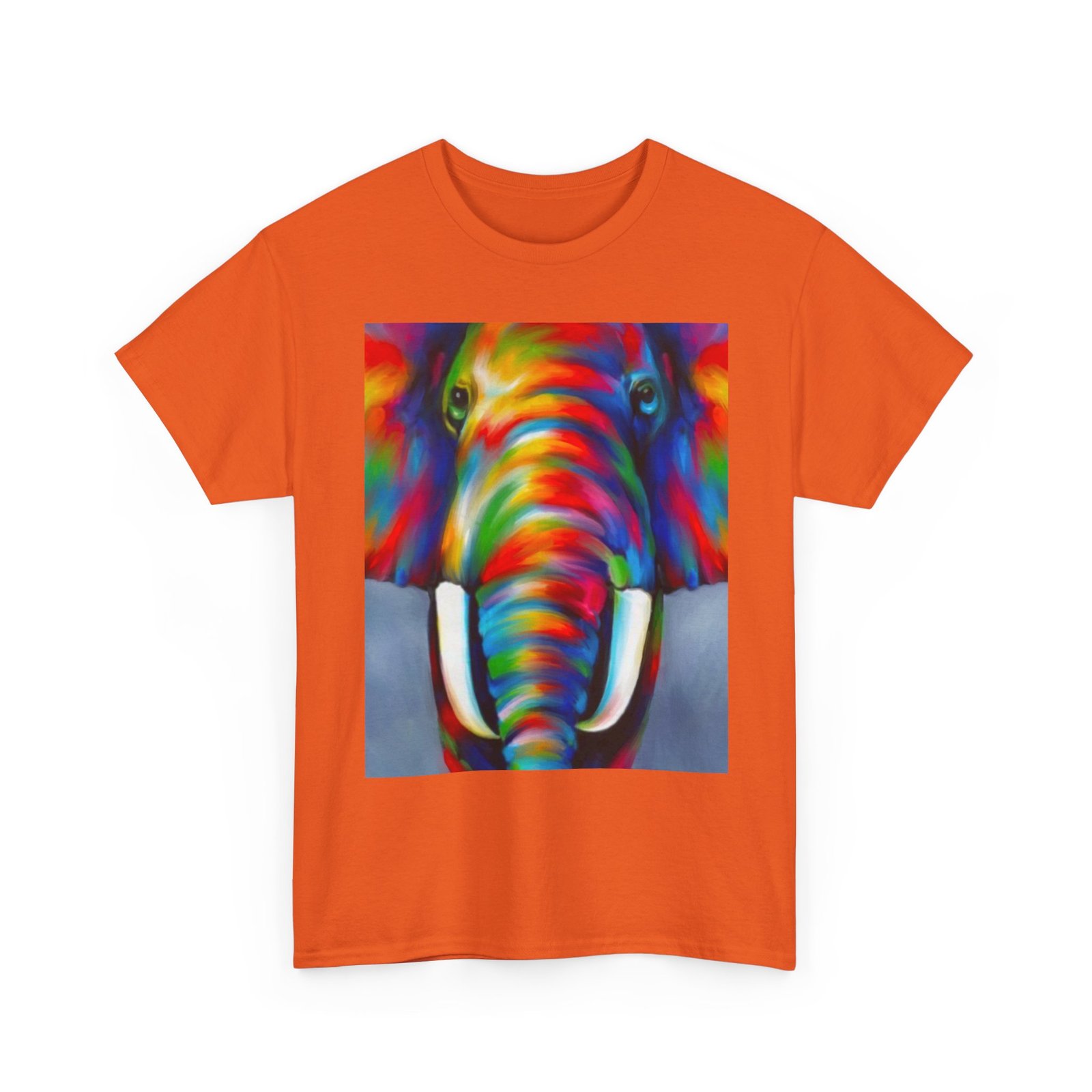 T-Shirt - Colorful Elephant Art Tee, Unisex Heavy Cotton T-Shirt, Animal Lover Gift, Vibrant Artwork Tee, Nature Lover Apparel, Eclectic Fashion - Image 23