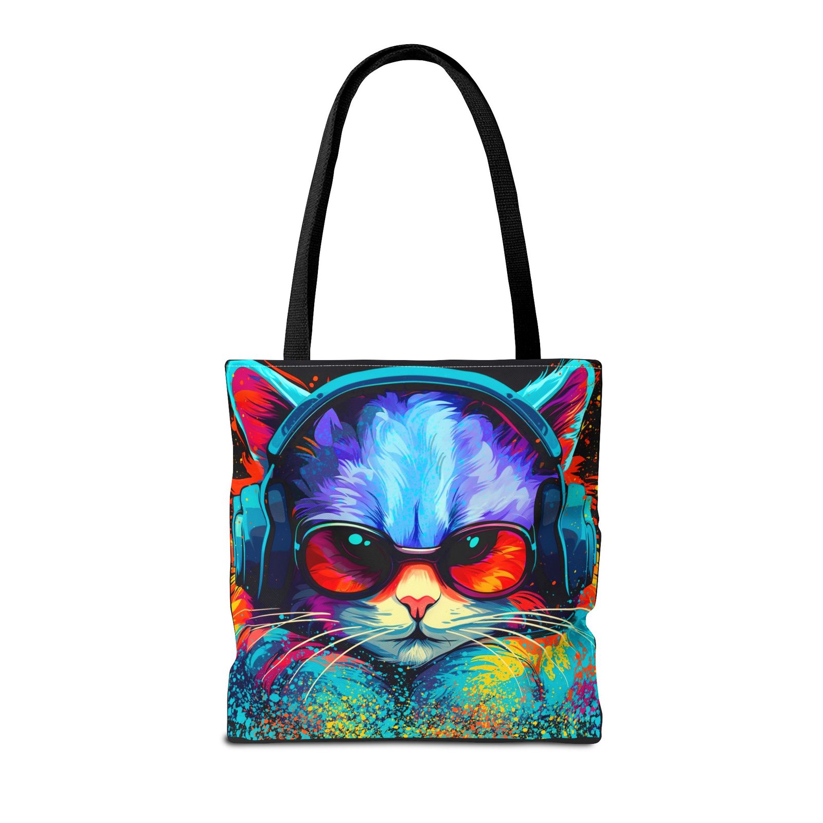Tote Bag - Vibrant Cat Tote Bag - Colorful, Trendy, Cat Lover Gift, Summer Beach Bag, Fun Shopping Tote - Image 6