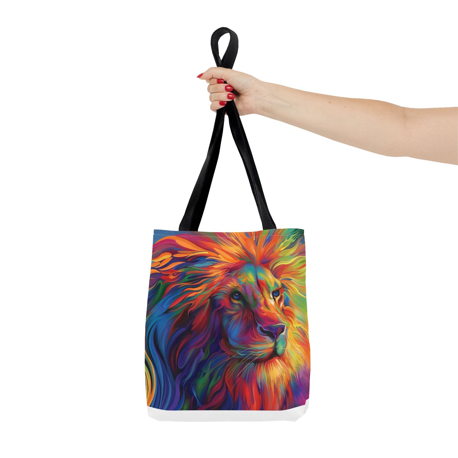 Tote Bag - Vibrant Lion Tote Bag, Colorful Reusable Bag, Beach Tote, Gift for Animal Lovers, Eco-Friendly Shopping Bag, Festival Bag - Image 4