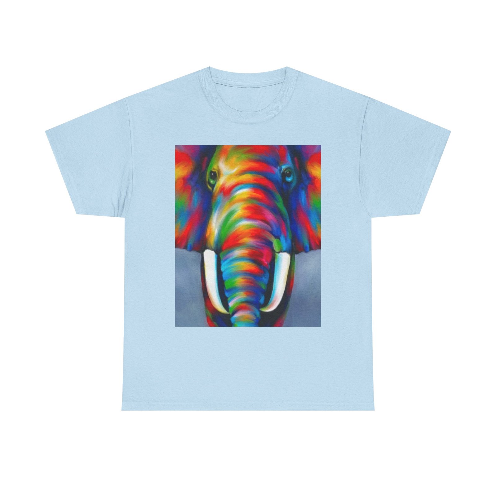 T-Shirt - Colorful Elephant Art Tee, Unisex Heavy Cotton T-Shirt, Animal Lover Gift, Vibrant Artwork Tee, Nature Lover Apparel, Eclectic Fashion - Image 33