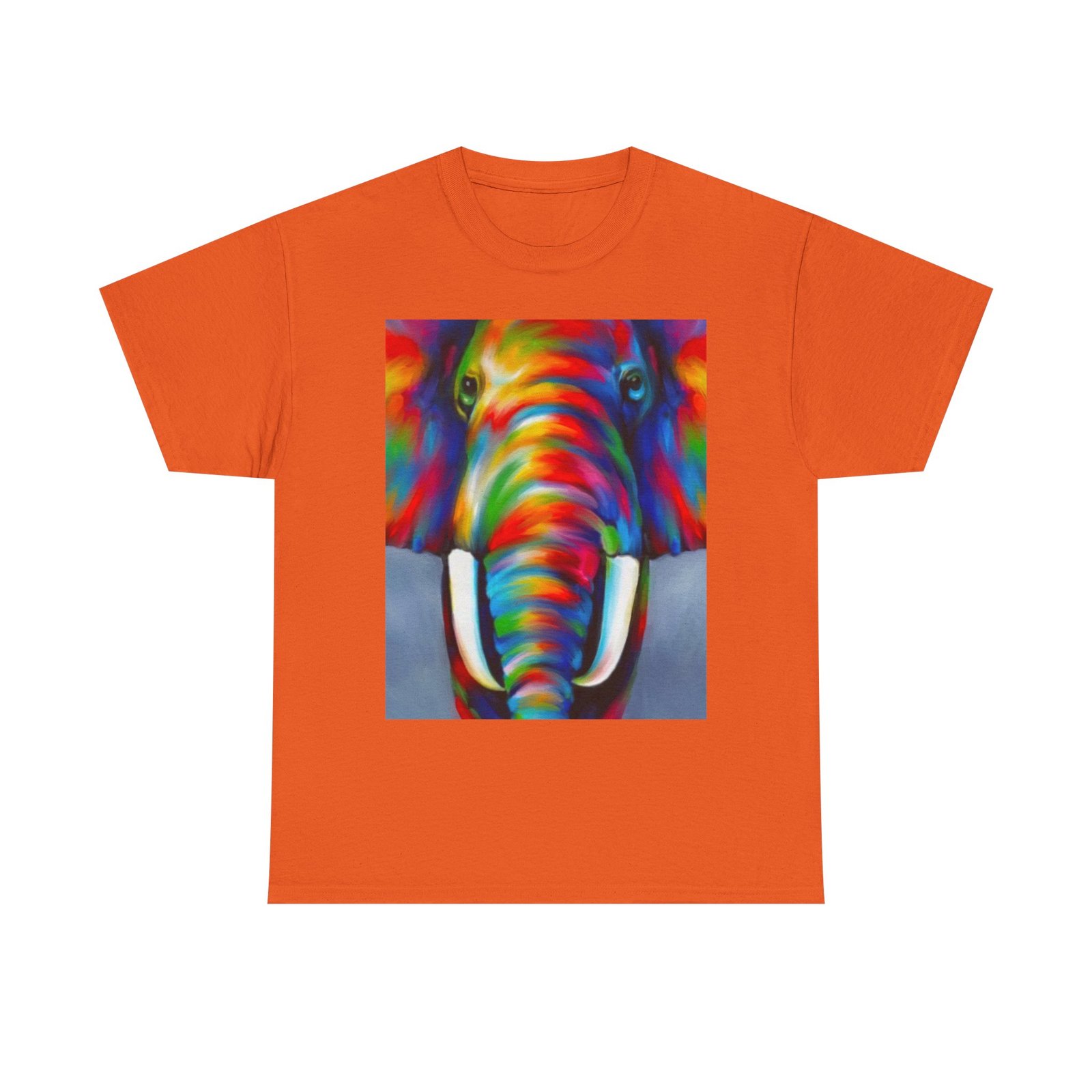 T-Shirt - Colorful Elephant Art Tee, Unisex Heavy Cotton T-Shirt, Animal Lover Gift, Vibrant Artwork Tee, Nature Lover Apparel, Eclectic Fashion - Image 21