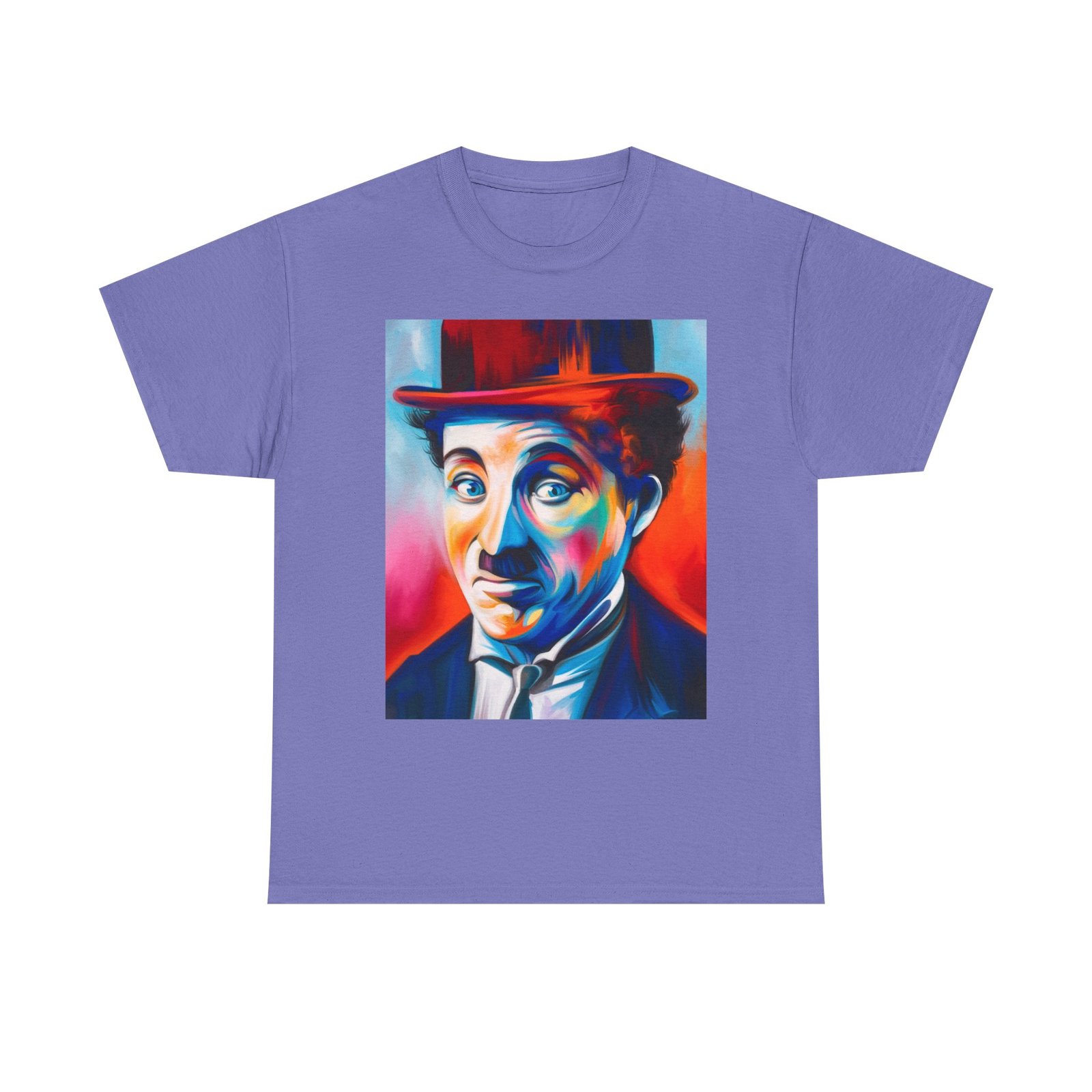 T-Shirt - Colorful Vintage Charlie Chaplin Comedy Tee, Unisex Heavy Cotton T-Shirt, Retro Art Shirt, Gift for Movie Lovers, Fun Graphic Tee, Perfect for Parties - Image 37