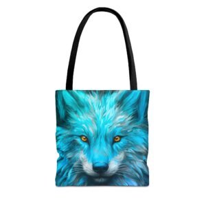 Tote Bag - Vibrant Wolf Art Tote Bag, Animal Lover Gift, Boho Style Bag, Nature Tote, Eco-friendly Shopping Bag, Unique Artwork, Wild Animal Design